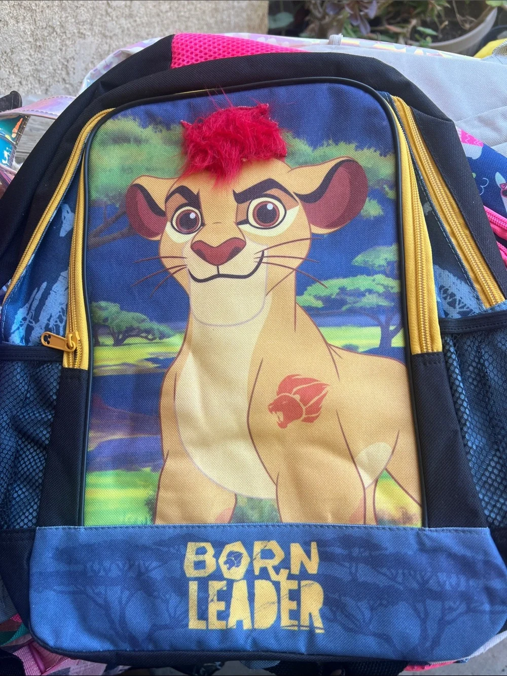 Disney Lion King Kids Backpack - Blue/Yellow with Red Accent
